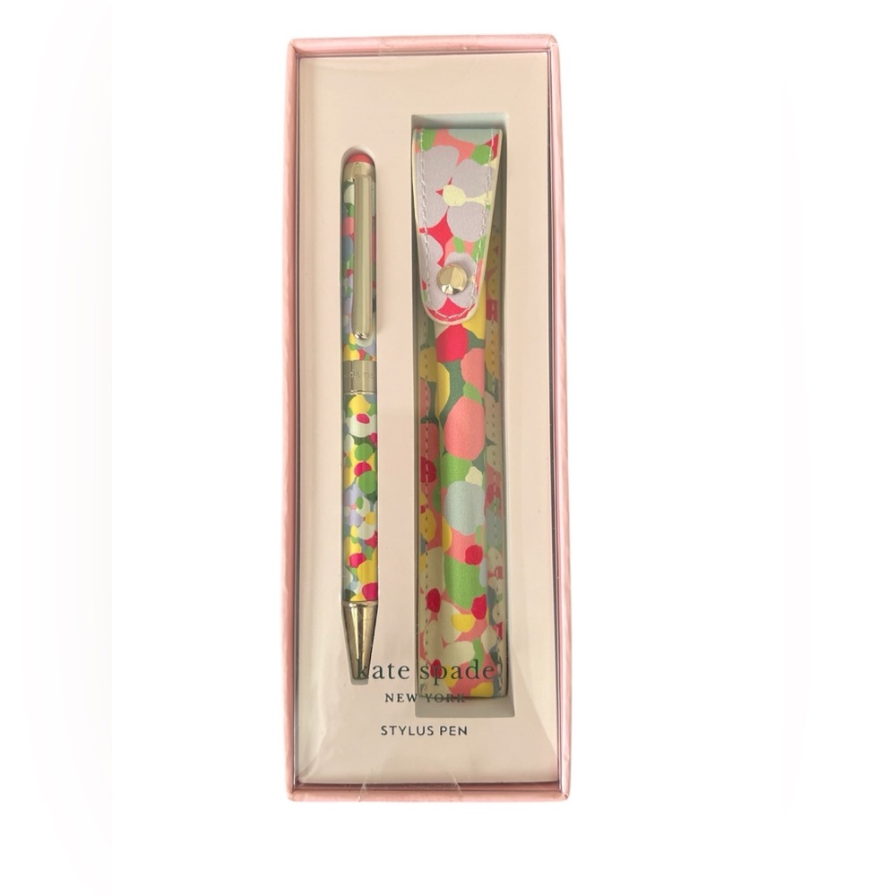 NEW Kate Spade Floral Dot Stylus Pen with Pouch